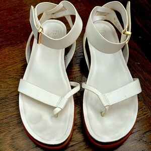 White Sandals  with Ankle closures